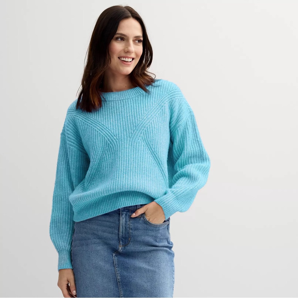 NWT Sonoma Cozy Crewneck Sweater Blue Size L